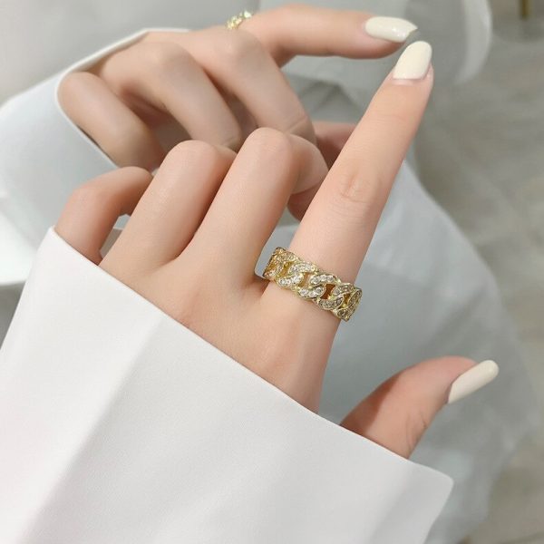 Ella Gold Adjustable Cuban Link Ring