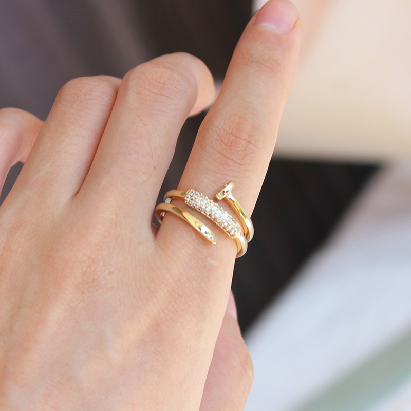 Courtney Gold Adjustable Nail Wrap Ring
