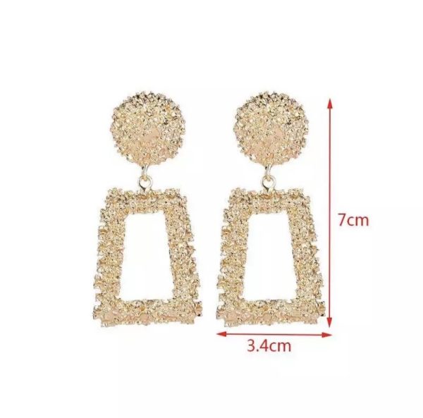 Nadia Gold Textured Statement Earrings