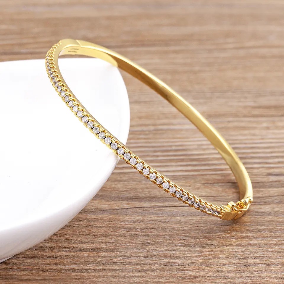 Luxury Gold Thin Paved Bracelet