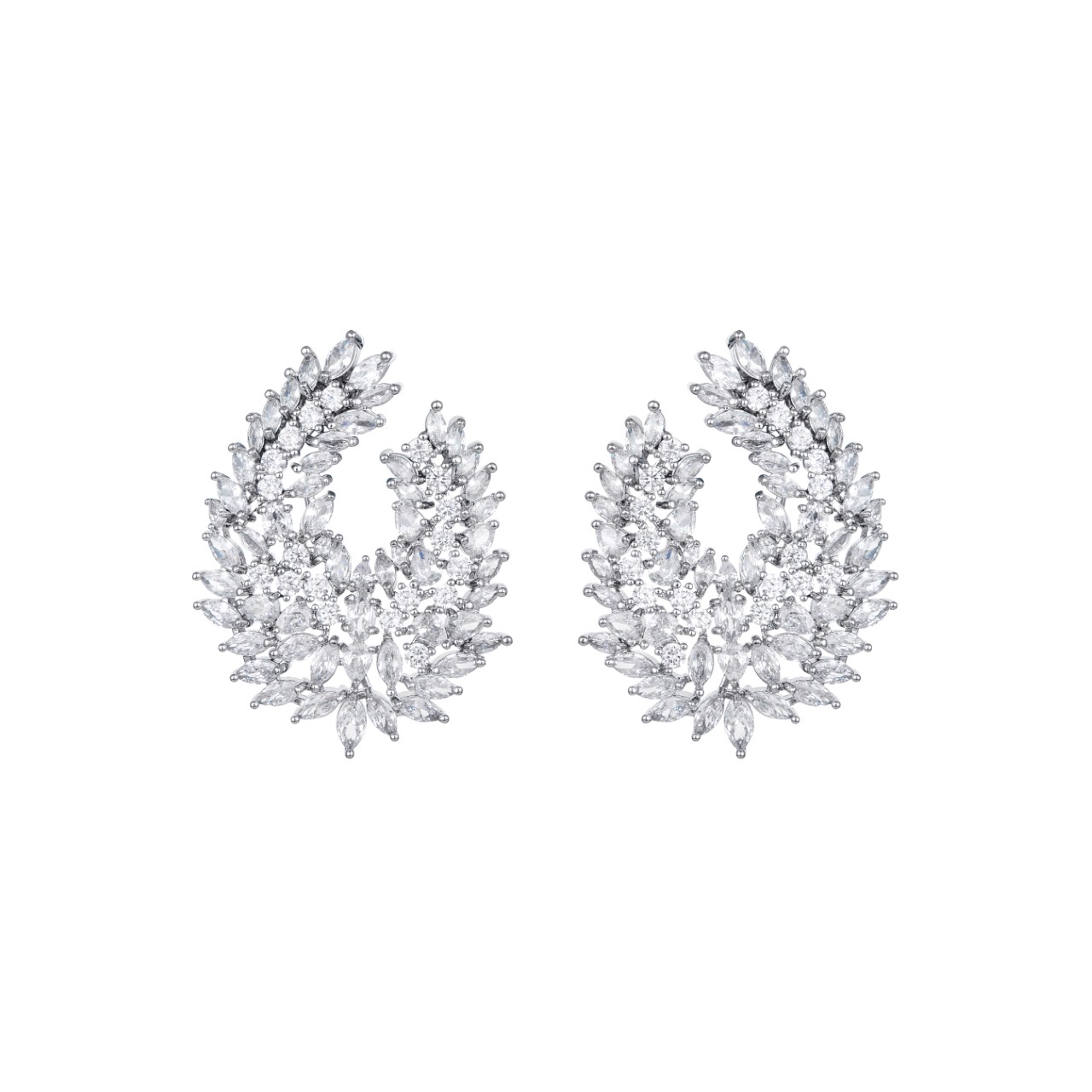 Arya Round Marquise Statement Earrings - Glamourize UK